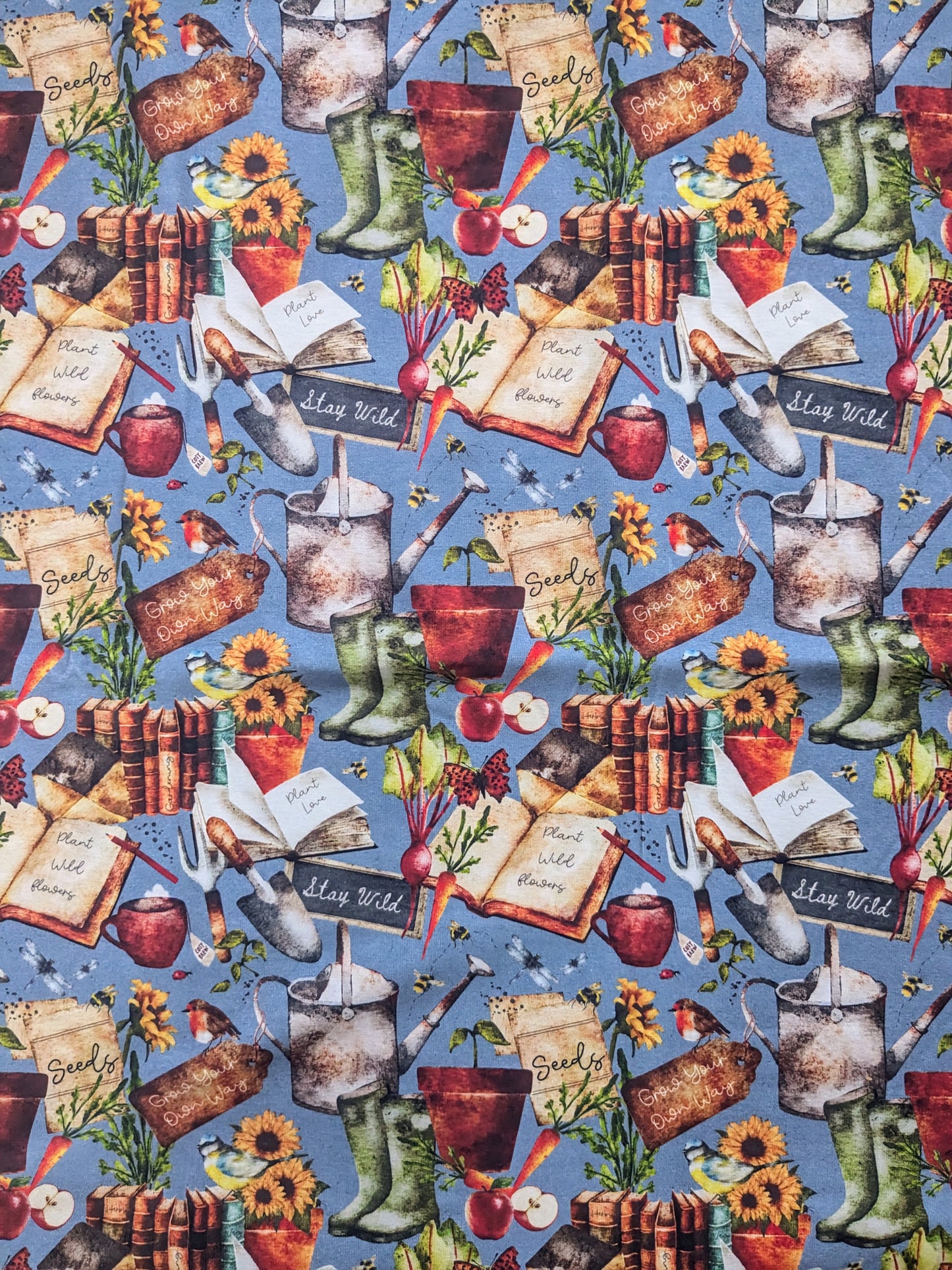 In stock - exclusive blue gardening jersey - Sunshine and Raebows