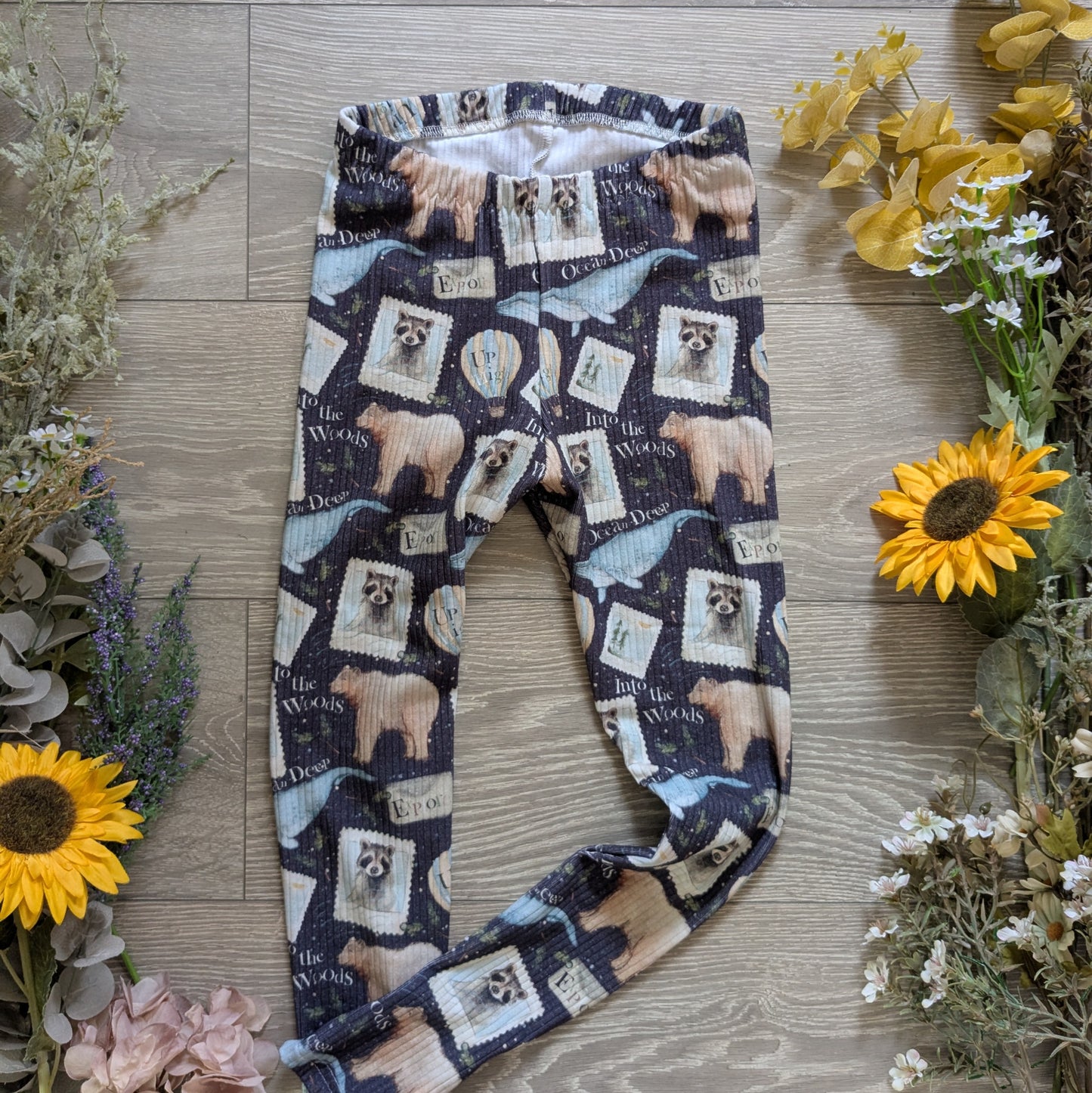 In stock - exclusive animal stamps Ribbed jersey - Sunshine and Raebows