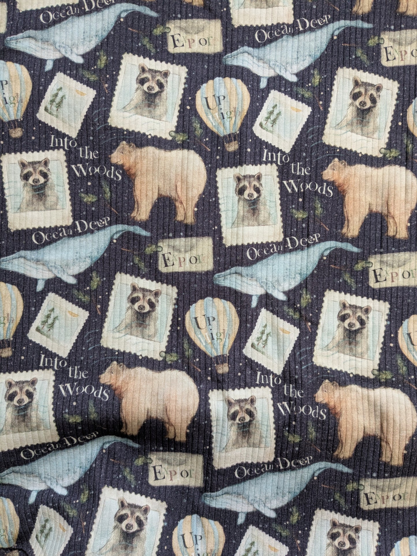 In stock - exclusive animal stamps Ribbed jersey - Sunshine and Raebows