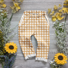 Load image into Gallery viewer, Brown gingham Vintage trousers with elastic in band - Sunshine and Raebows