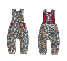 Load image into Gallery viewer, A rabbits adventure Treasure pocket romper - Sunshine and Raebows