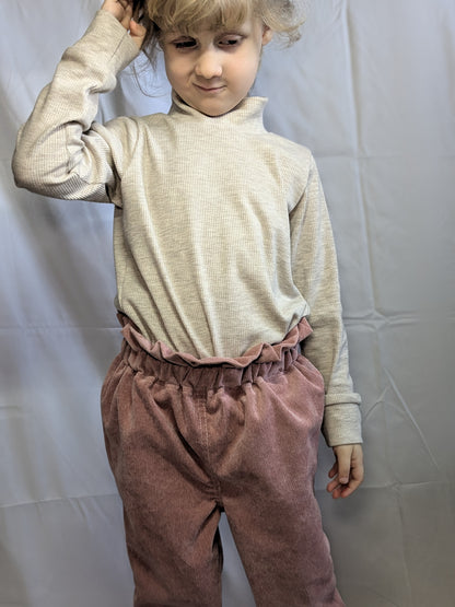 Corduroy (needlecord) Paper bag trousers - Sunshine and Raebows