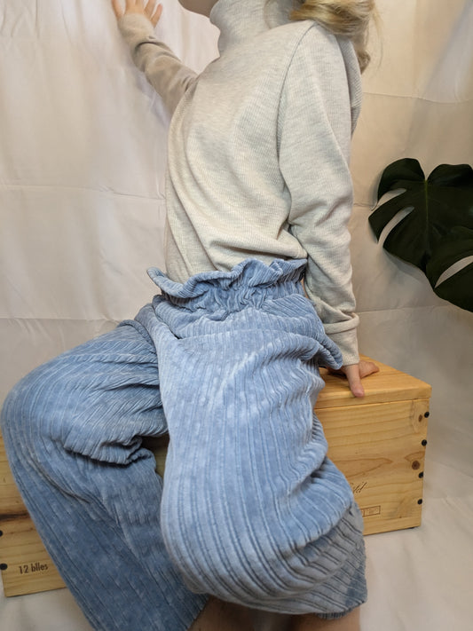 Corduroy (chunky stretch) Paper bag trousers