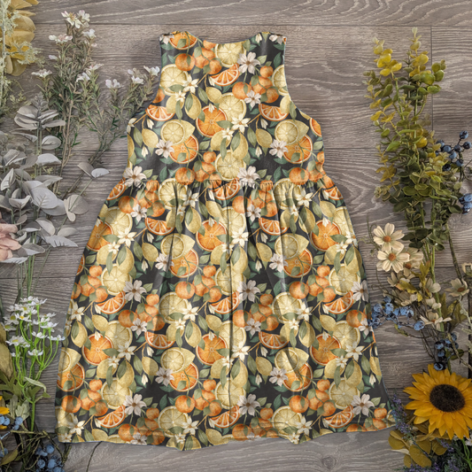 Lemons and oranges pinafore dress - Sunshine and Raebows