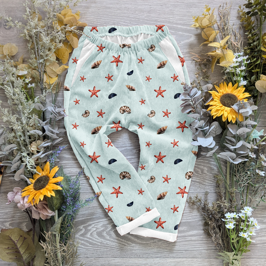 Blue shells Vintage trousers with elastic in band - Sunshine and Raebows