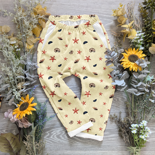 Yellow shells Vintage trousers with elastic in band - Sunshine and Raebows