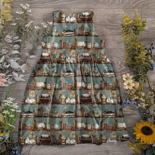 The bookshop cafe pinafore dress - Sunshine and Raebows