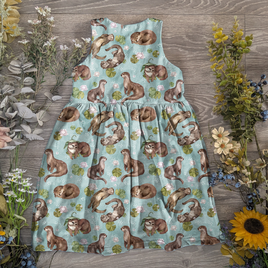 Ottilie the otter pinafore dress - Sunshine and Raebows