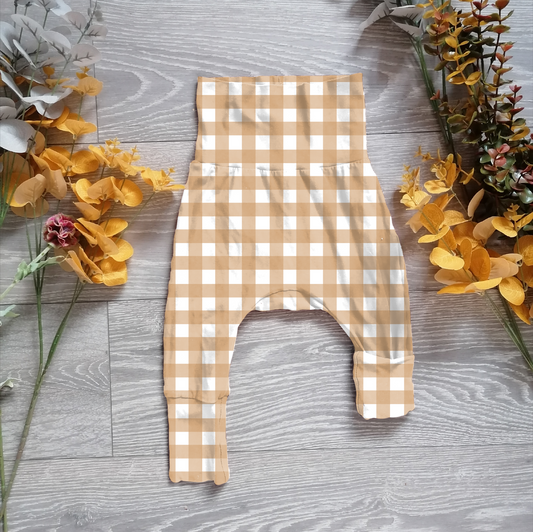 Brown gingham Willow pants/shorts (gusset and gussetless) - Sunshine and Raebows
