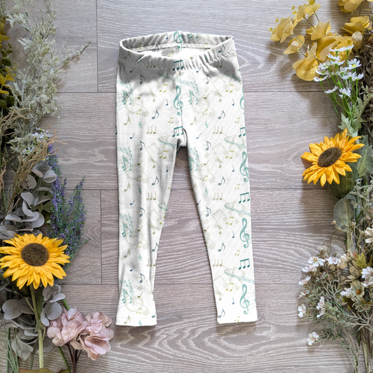 Music notes Ellie leggings (elasticated) - Sunshine and Raebows
