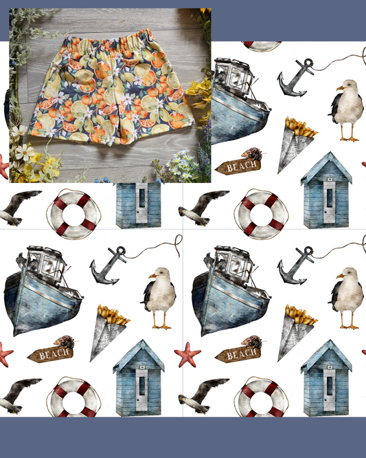 Gull and chips The Barnard Shorts - Sunshine and Raebows