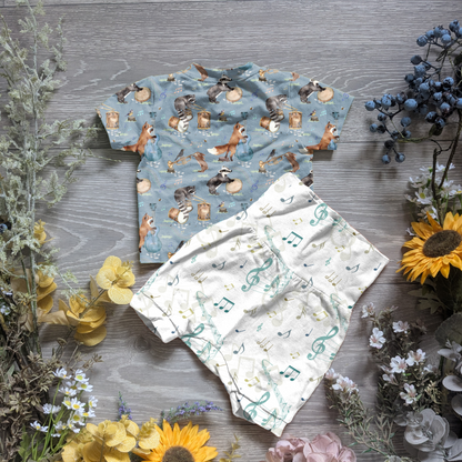 Music notes Willow pants/shorts (gusset and gussetless) - Sunshine and Raebows