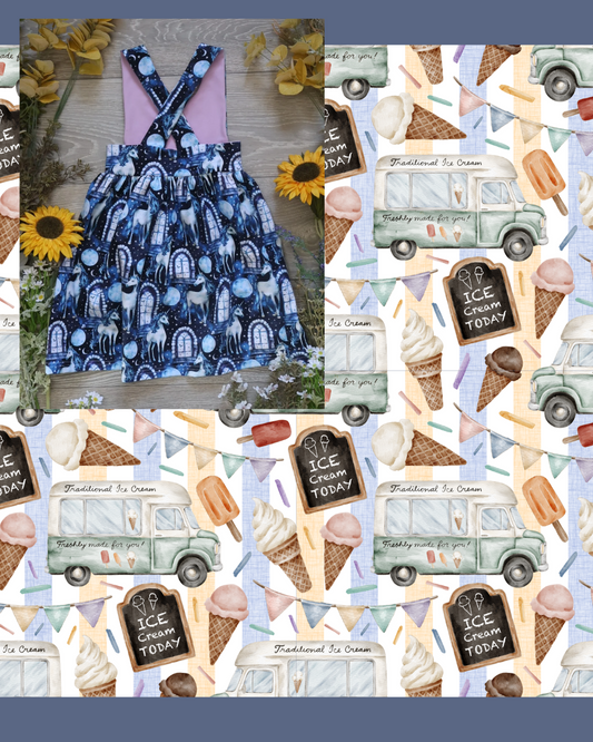 Ice cream vans cross back dress - Sunshine and Raebows