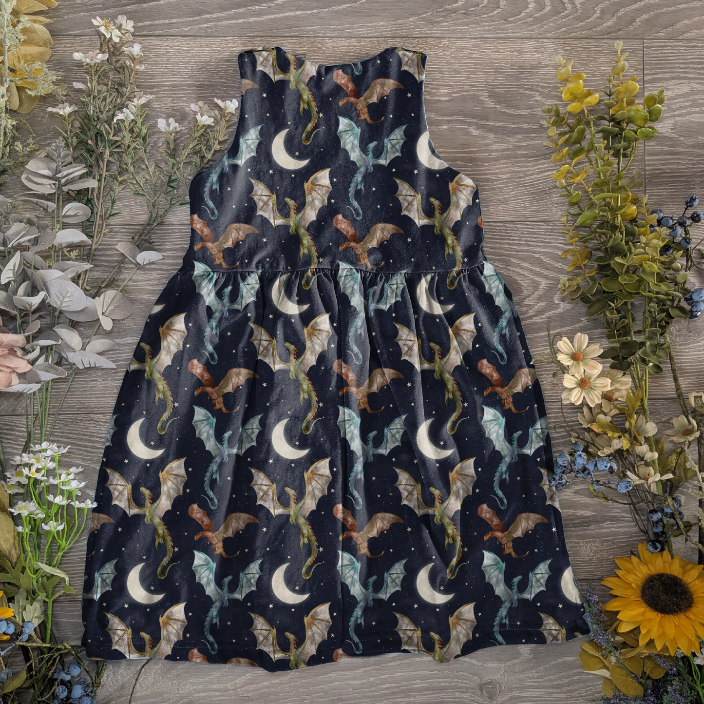 Night flight pinafore dress - Sunshine and Raebows