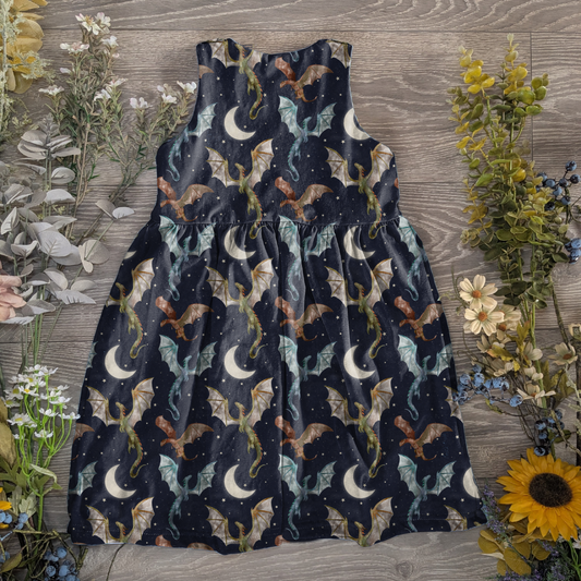 Night flight pinafore dress - Sunshine and Raebows