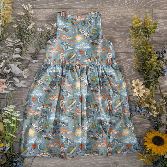 Blast off pinafore dress - Sunshine and Raebows