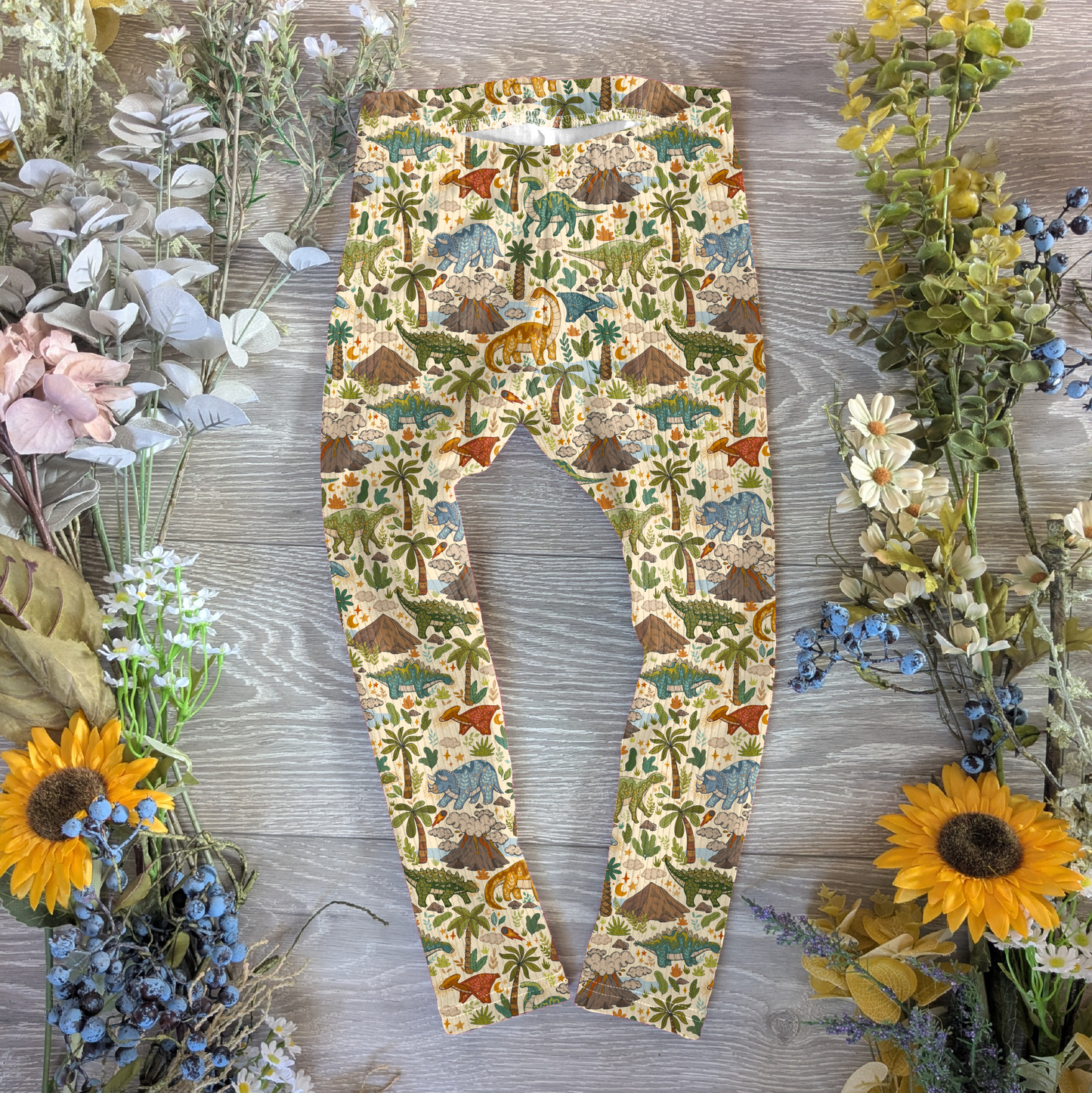 Dinoland Ellie leggings (elasticated) - Sunshine and Raebows