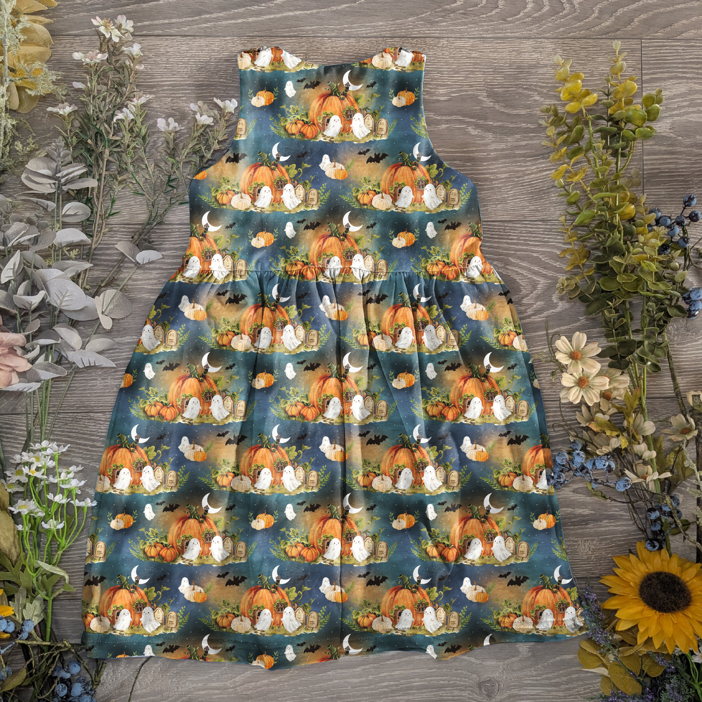 Harvest at dawn pinafore dress