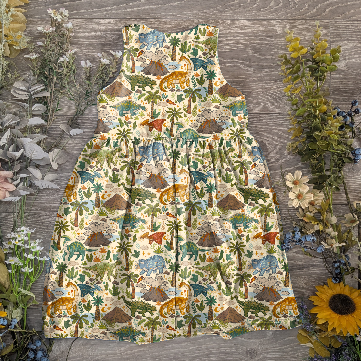 Dinoland pinafore dress - Sunshine and Raebows