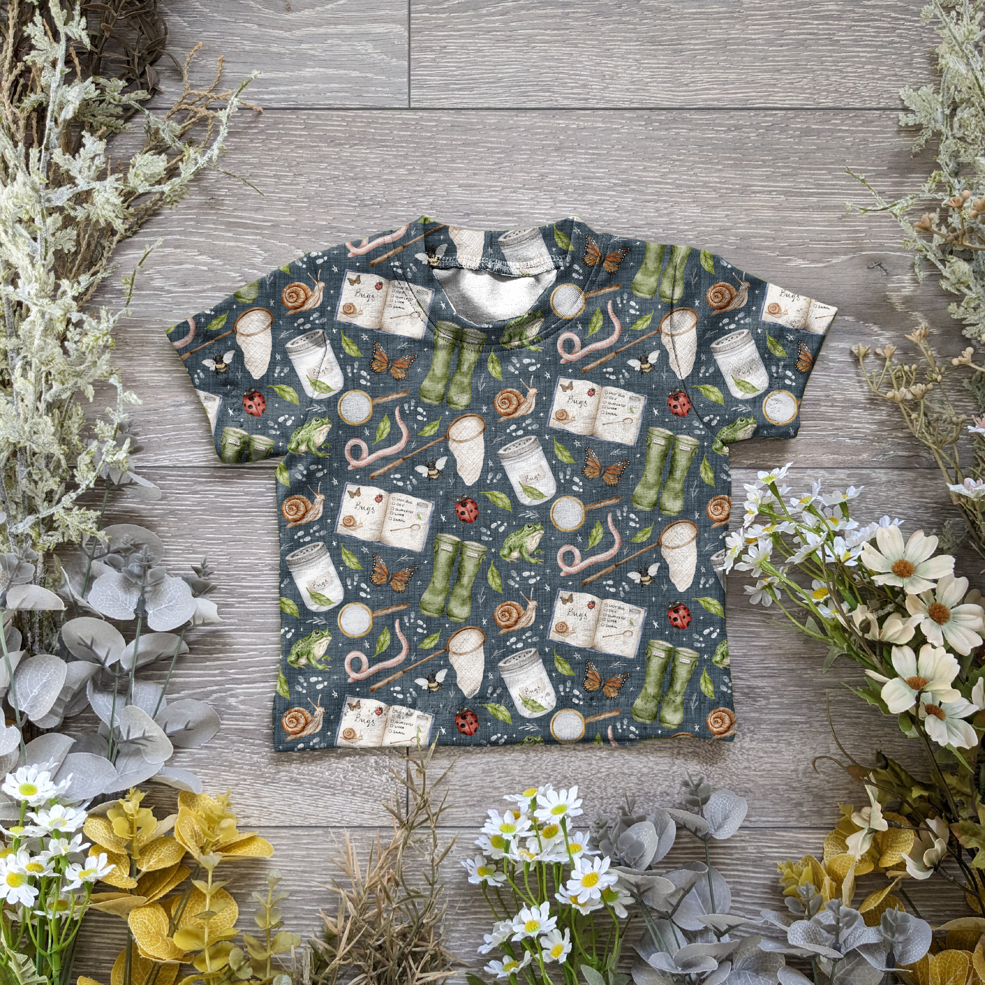 Bugs and wellington boots Declan tee - Sunshine and Raebows