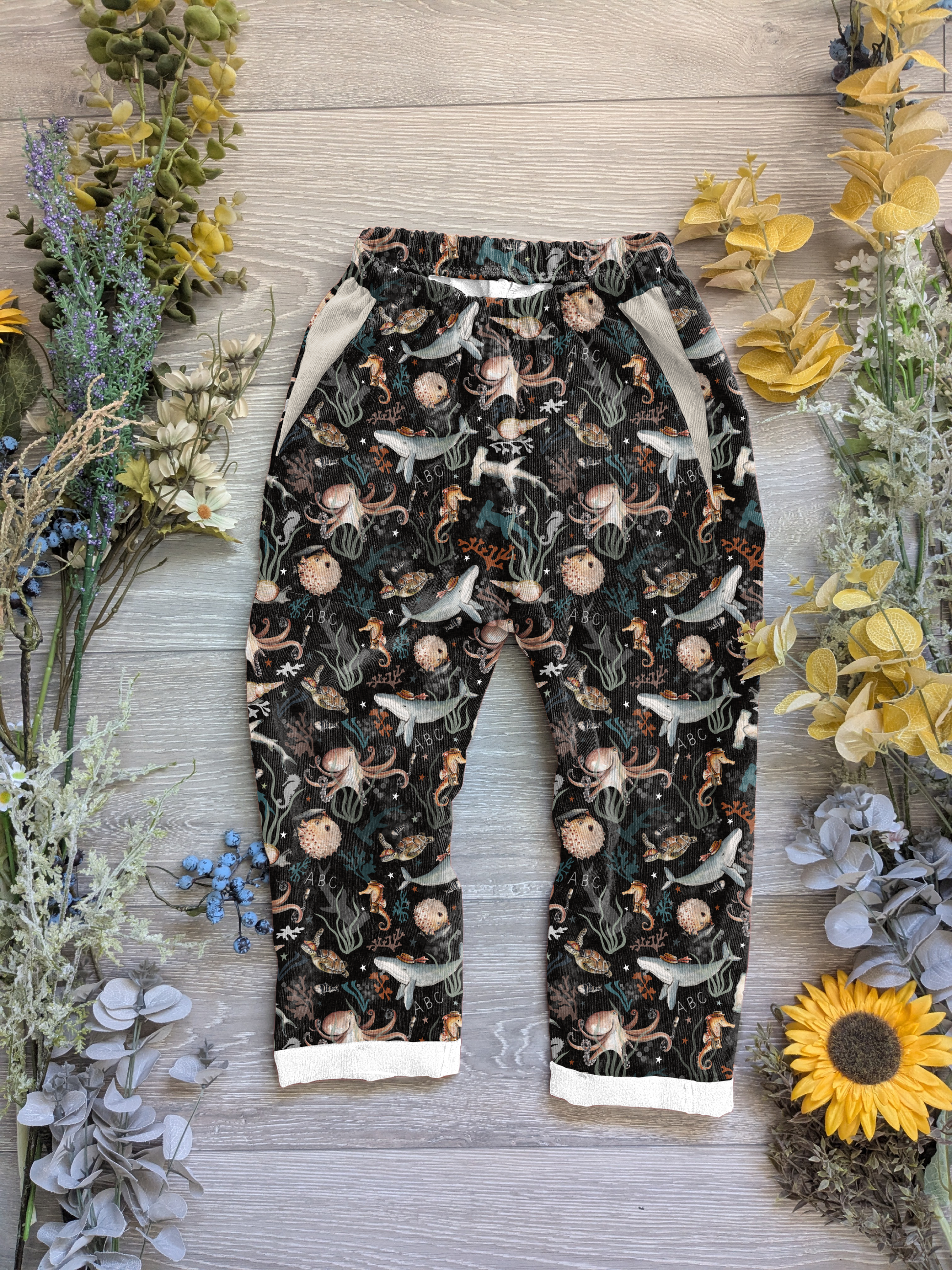 Night flight Vintage trousers with elastic in band - Sunshine and Raebows