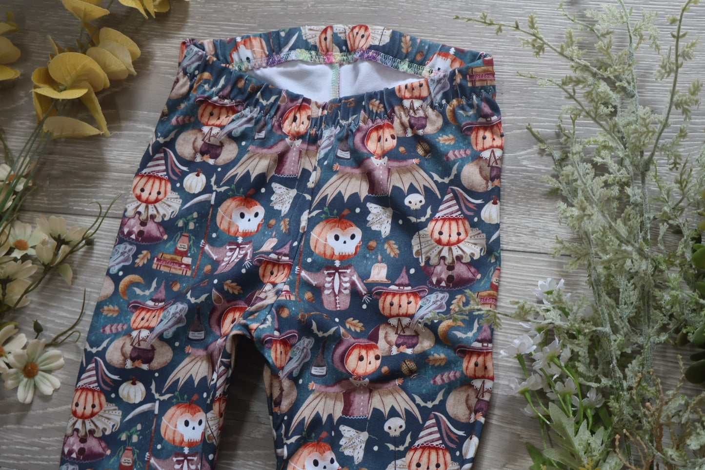 Clowns and skeletons Ellie leggings (elasticated)