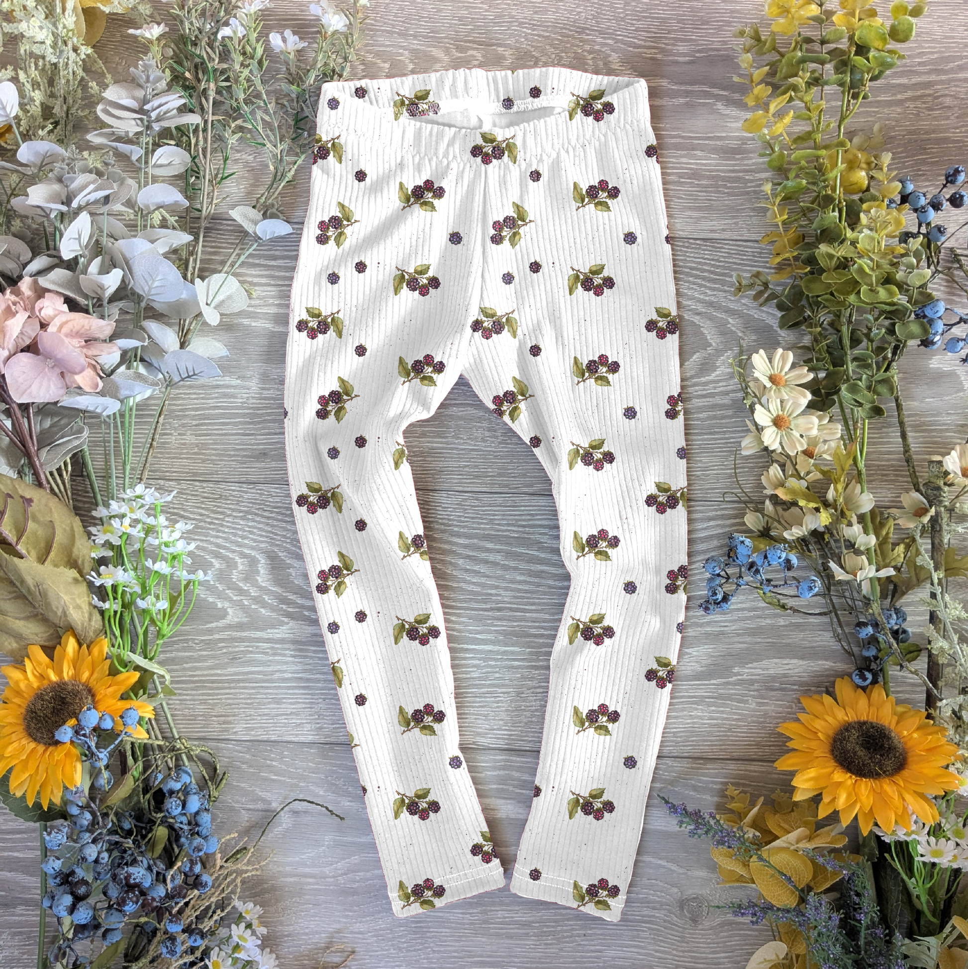 Blackberries leggings (elasticated) - Sunshine and Raebows