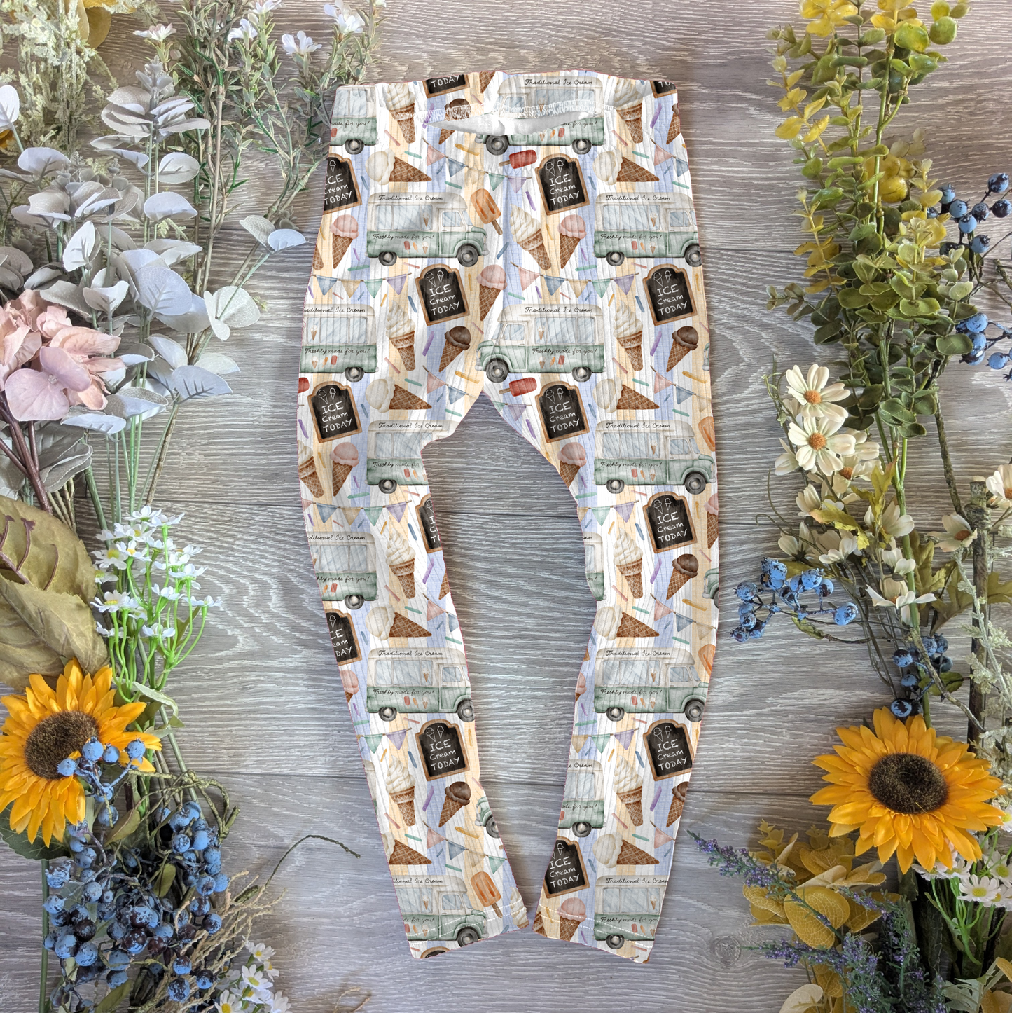 Ice cream vans Ellie leggings (elasticated) - Sunshine and Raebows