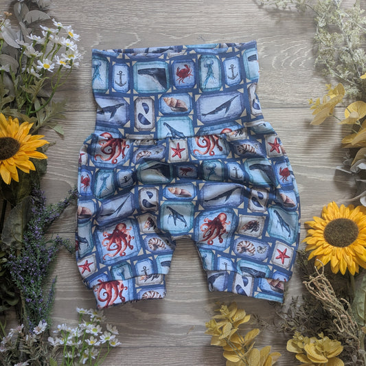 Ocean scrapbook Willow pants/shorts (gusset and gussetless) - Sunshine and Raebows