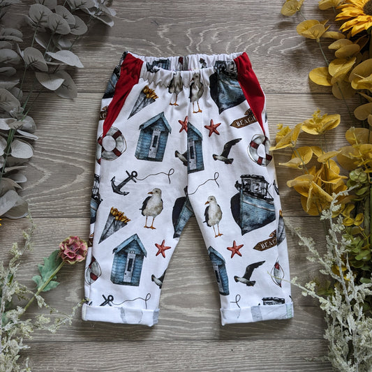 Gull and chips Vintage trousers with elastic in band - Sunshine and Raebows