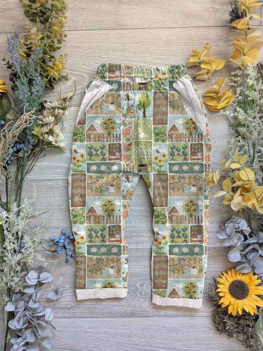 A day at the allotment Vintage trousers with elastic in band - Sunshine and Raebows