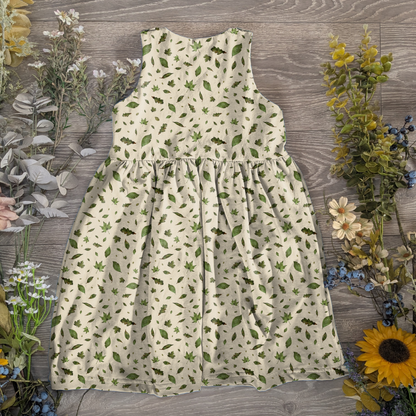 Leafy adventures pinafore dress