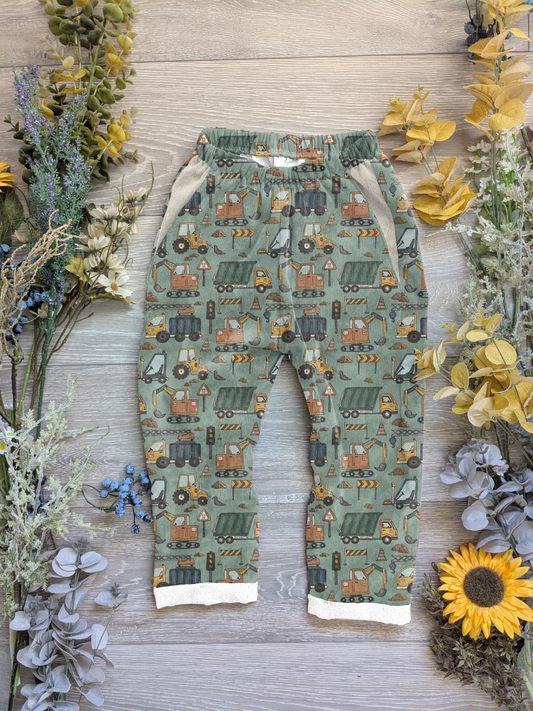 Blue bloom Vintage trousers with elastic in band - Sunshine and Raebows