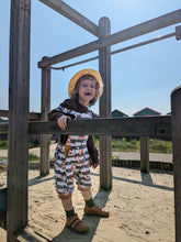 Load image into Gallery viewer, Muddy knees Treasure pocket romper (long and short) - Sunshine and Raebows
