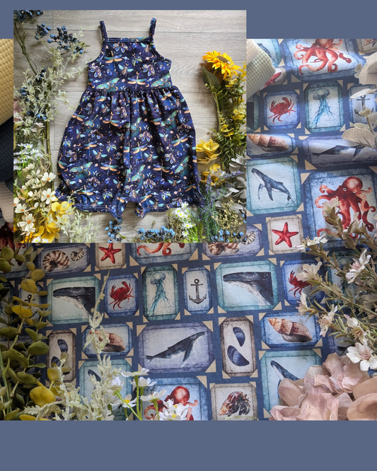 Ocean scrapbook The Nancy playsuit - Sunshine and Raebows