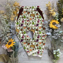 Load image into Gallery viewer, A day at the allotment Vintage trousers with elastic in band - Sunshine and Raebows
