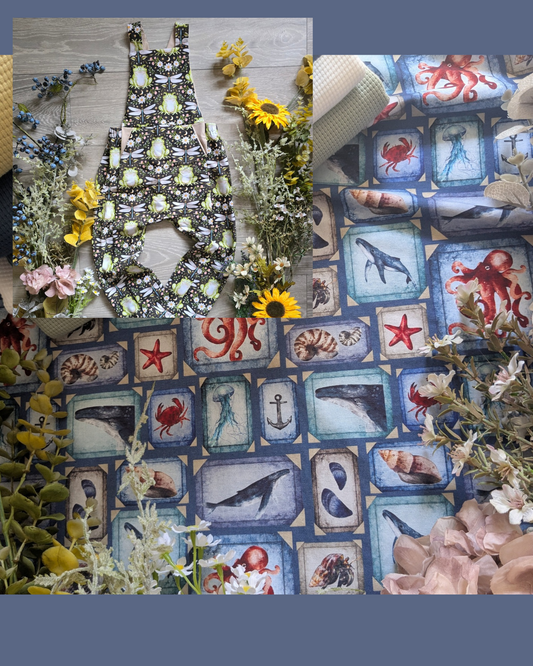 Ocean scrapbook Treasure pocket romper - Sunshine and Raebows