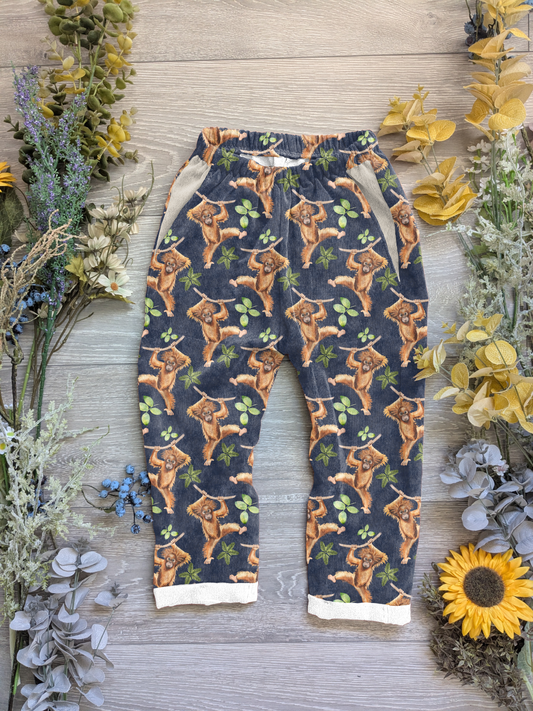 Blue bloom Vintage trousers with elastic in band - Sunshine and Raebows
