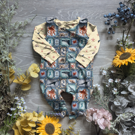 Ocean scrapbook charlie romper - Sunshine and Raebows