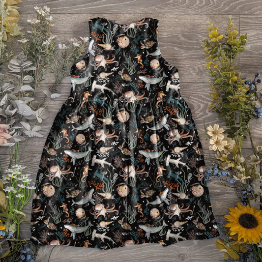 Sea tales (tails) pinafore dress - Sunshine and Raebows