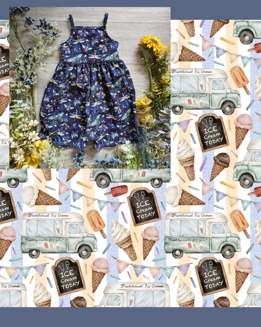 Ice cream vans The Nancy playsuit - Sunshine and Raebows