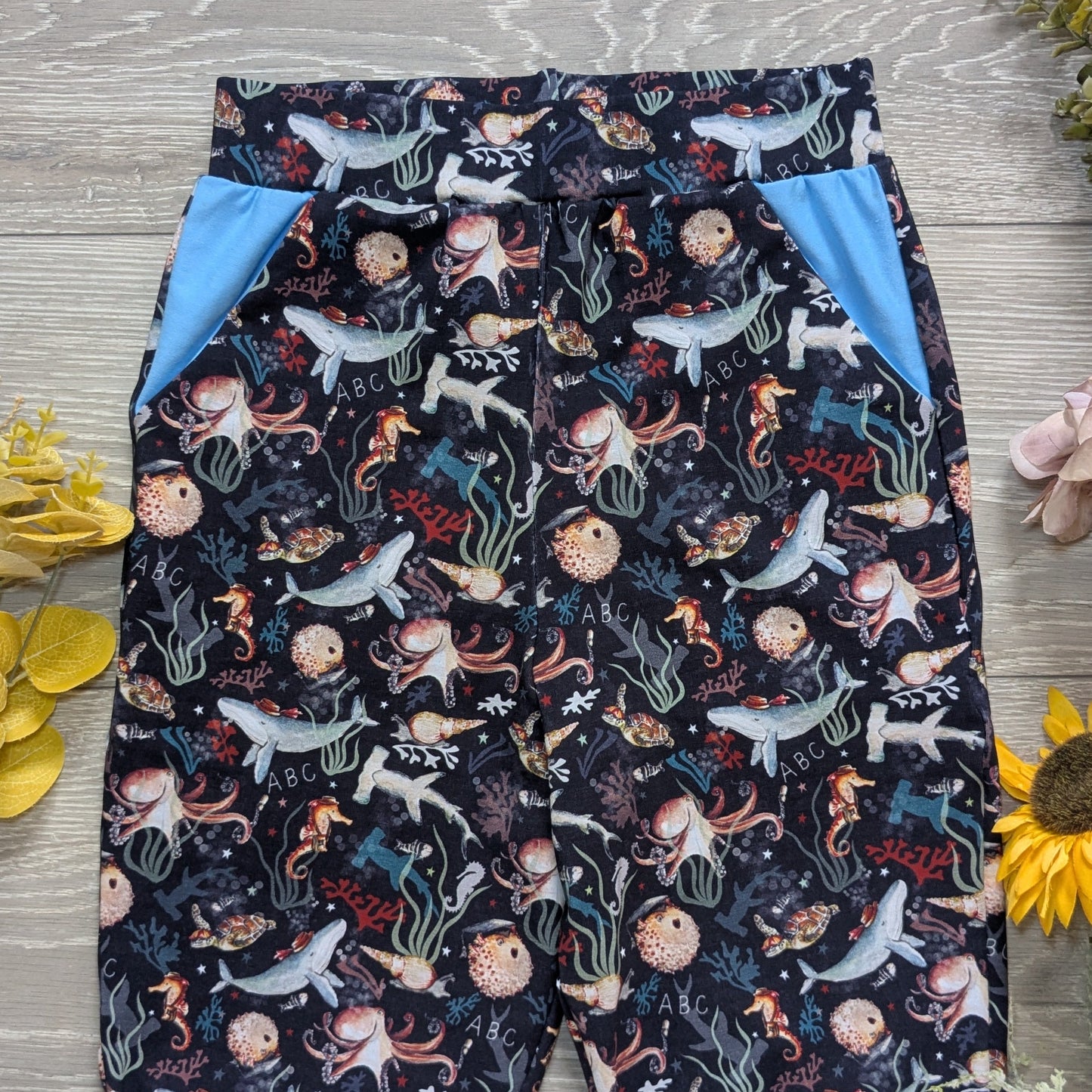 Sea tales (tails) Vintage trousers with elastic in band - Sunshine and Raebows