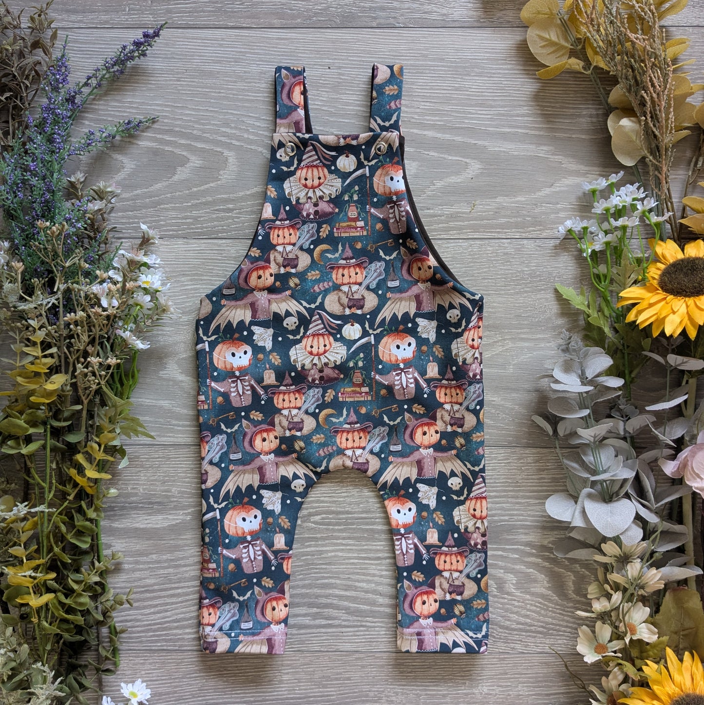 Clowns and skeletons Edith Dungarees - long