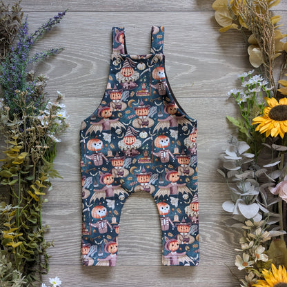 Clowns and skeletons Edith Dungarees - long
