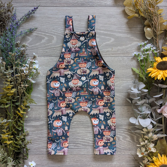 Clowns and skeletons Edith Dungarees - long