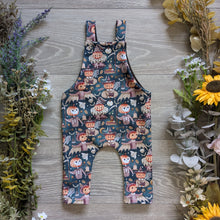 Load image into Gallery viewer, Clowns and skeletons Edith Dungarees - long - Sunshine and Raebows
