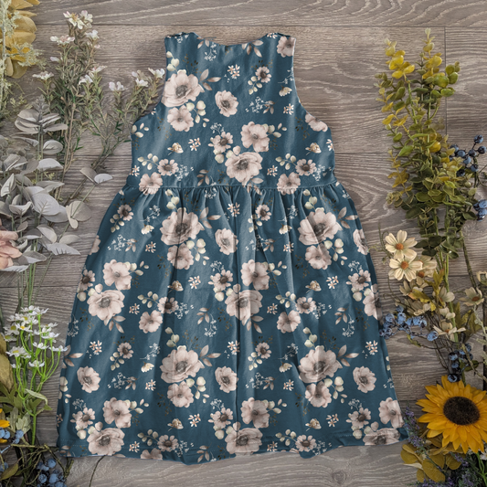 Blue bloom pinafore dress - Sunshine and Raebows