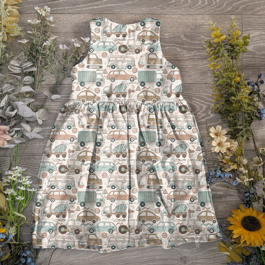 Traffic jam pinafore dress - Sunshine and Raebows