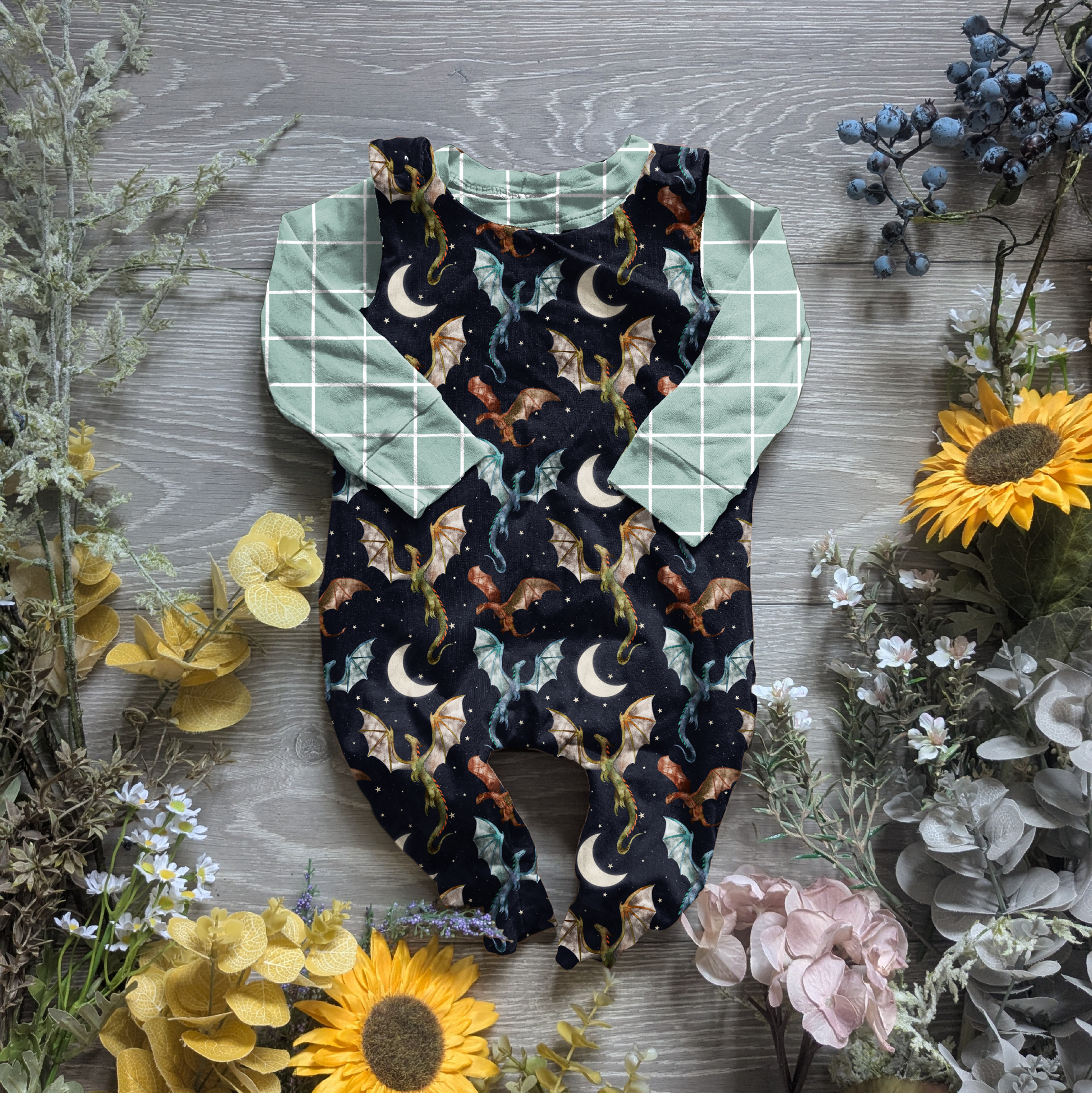 Night flight charlie romper - Sunshine and Raebows