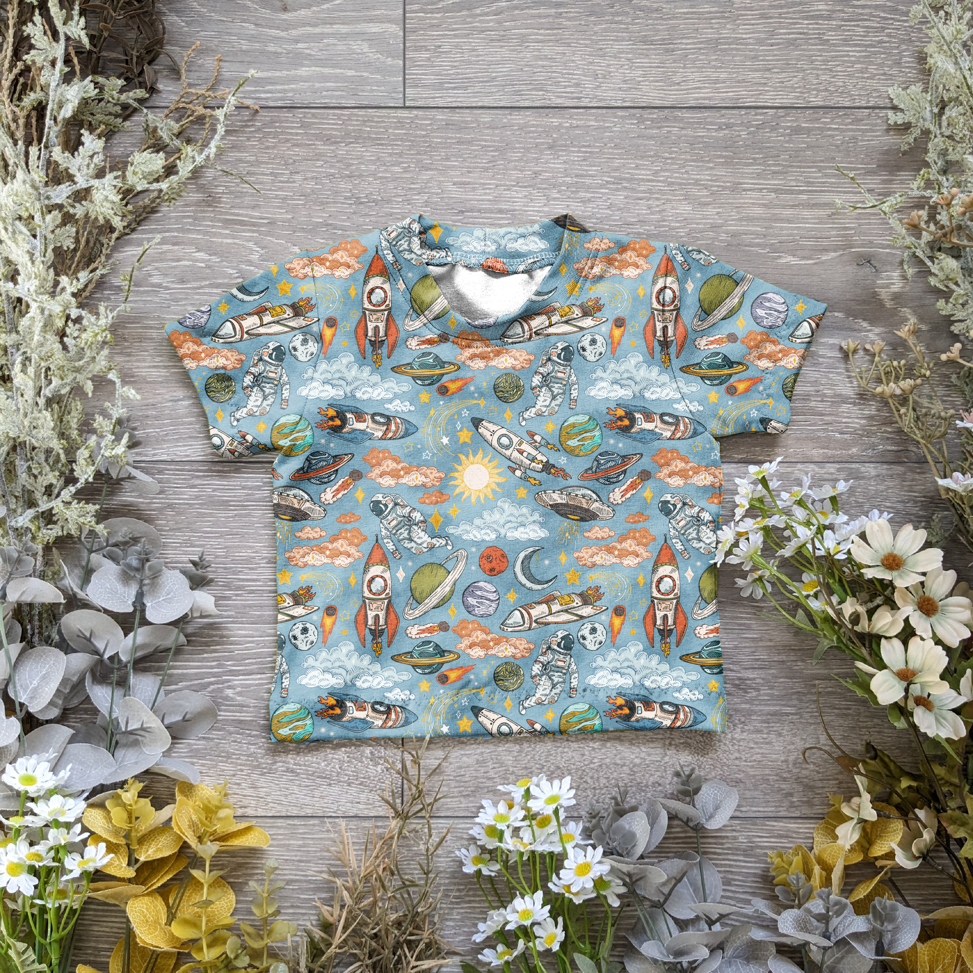 Blast off Declan tee - Sunshine and Raebows